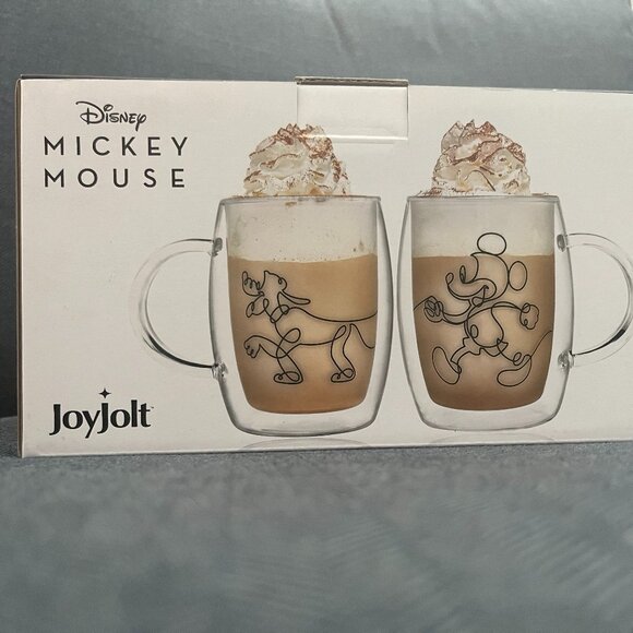 Mickey & Pluto Double Wall Glasses (set of 2) - Picture 1 of 2